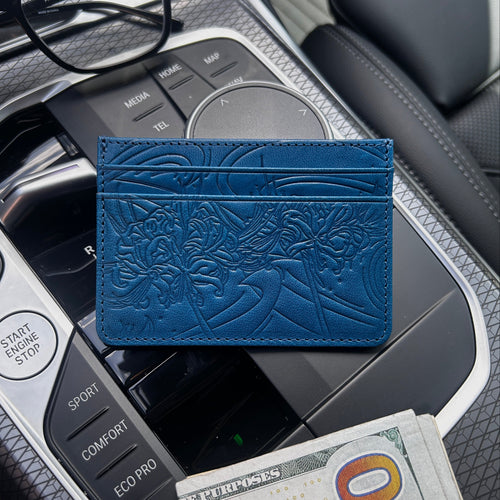 Blue "Spider Lilly" Card Holder